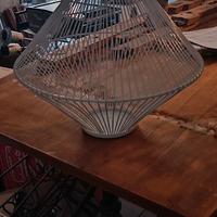 lanterna portacandela in metallo bianco