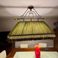 Lampadario con paralume in tessuto d’arredamento