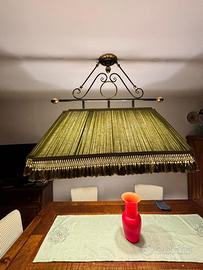 Lampadario con paralume in tessuto d’arredamento