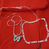 Set ARGENTO 925 bracciale e girocollo "Farfalla "