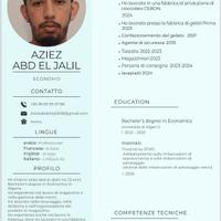 Mi chiamo aziez abd el djalil, ho 23 anni Bachelor