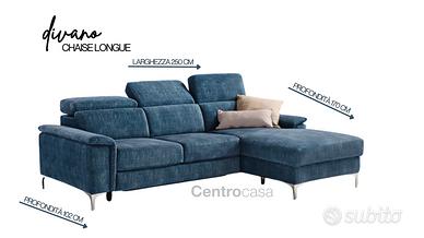 DIVANO 3 POSTI CON CHAISE LONGUE CONTENITORE