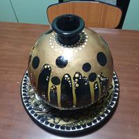 Vaso e piatto decorati