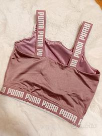 top sportivo Puma, colore rosa metallico 