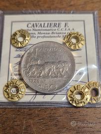 Moneta RARA 50 centesimi 1924 Leoni Periziata 