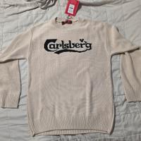 Maglione Carlsberg beige e nero