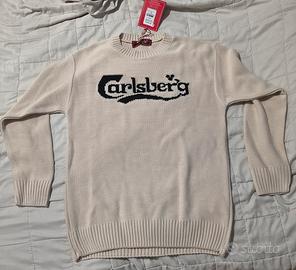Maglione Carlsberg beige e nero