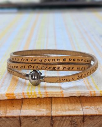 bracciale in pelle con preghiera 