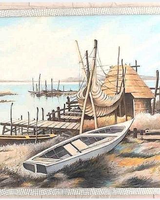 Dipinto "Capanna al lago" 