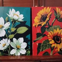 Quadro dipinto fiori