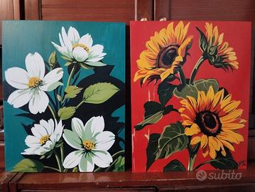 Quadro dipinto fiori