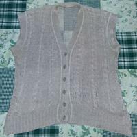 Gilet Golfino Cardigan Vintage 100% lino Uncinetto