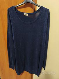 maglioncino lungo blu glitterato