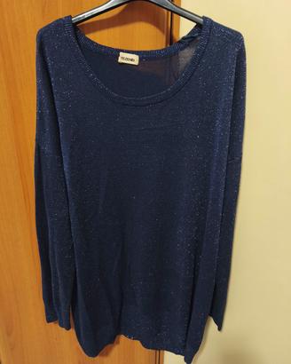 maglioncino lungo blu glitterato