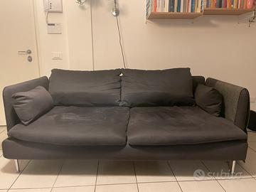 Fodera colore blu divano Ikea Soderhamn tre posti