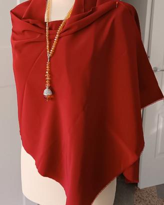 STOFFA IN SETA COLORE ROSSO CARDINALE CM 50X140
