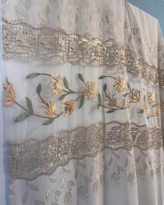 Tende vintage ricamate con pizzo - Anni ‘70/‘80