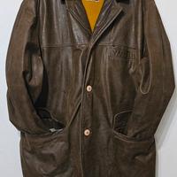 Giacca Lunga Vera Pelle Uomo Marchè Malik Marrone 