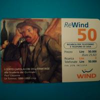 SCHEDA RICARICA TELEFONICA WIND DA 50.000 LIRE