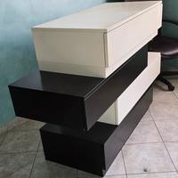 cassettiera Como componibile laccata bianca nera 