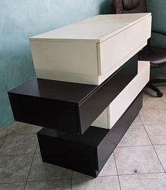 cassettiera Como componibile laccata bianca nera 