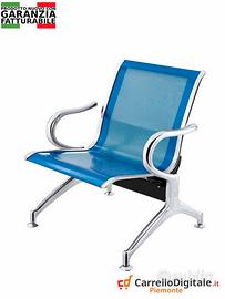 Panca da attesa in acciaio colore blu 1 posto