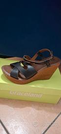 Sandali incrociati neri tacco 10 cm