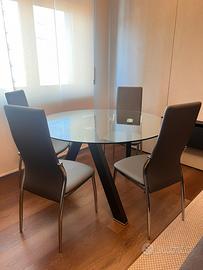 Set tavolo vetro + 4 sedie