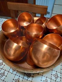 Rame: Ciotola e 12 coppette 