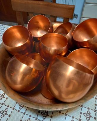 Rame: Ciotola e 12 coppette 