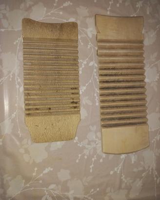 2 assi da bucato in legno vintage d'epoca 