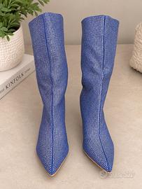 Stivale Lurex Blu