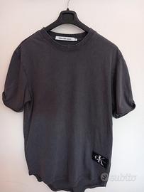 T shirt Calvin Klein Washed Monologo Badge TG Smal