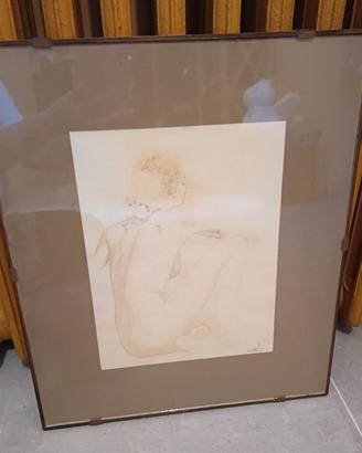 Quadro "Donna di spalle" - disegno a matita