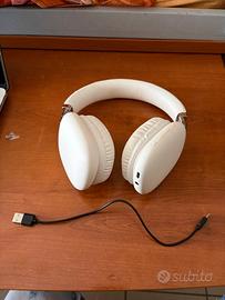 Cuffie over-ear bianche Bluetooth con microfono