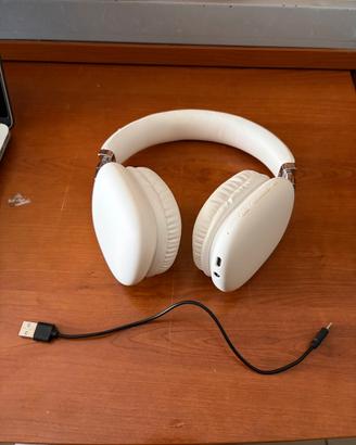 Cuffie over-ear bianche Bluetooth con microfono