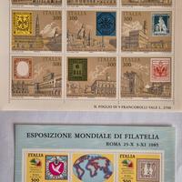 Italia Rep.Lotto foglietti nuovi esp. filat 1985