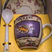 Tazza con piattino e cucchiaino porcellana Scorpio