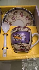 Tazza con piattino e cucchiaino porcellana Scorpio