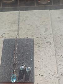 parure collanina con zircone e orecchini 