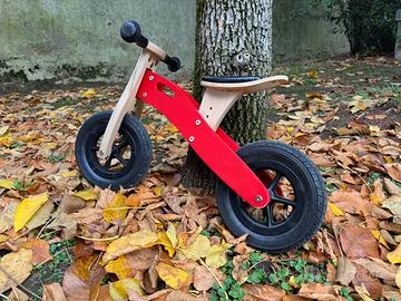 Bici senza pedali in legno rossa – balance bike 10