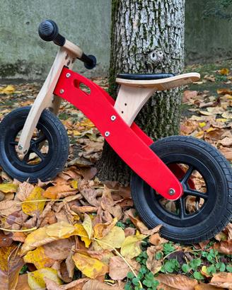 Bici senza pedali in legno rossa – balance bike 10