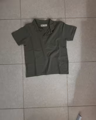 Polo zara kids verde militare per ragazzo