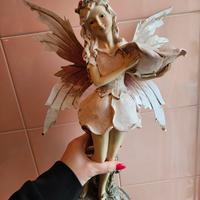 Statua Fata Vintage 39 cm con Ali Removibili 