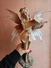 Statua Fata Vintage 39 cm con Ali Removibili 