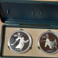 Dittico 20 Dollari argento Olimpiadi Calgary 1988