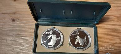Dittico 20 Dollari argento Olimpiadi Calgary 1988