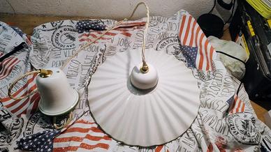 Lampadario in ceramica dipinto a mano
