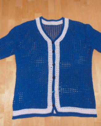 Blusa camicetta lavorata ad uncinetto (mis. media)