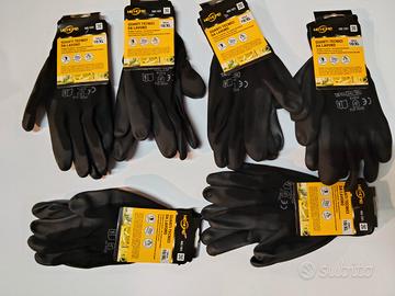 Set 6 Paia Guanti da Lavoro Neri Taglia 10/XL